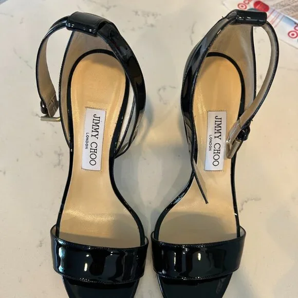 Jimmy Choo Edina Black Patent Leather heel - Picture 2 of 7